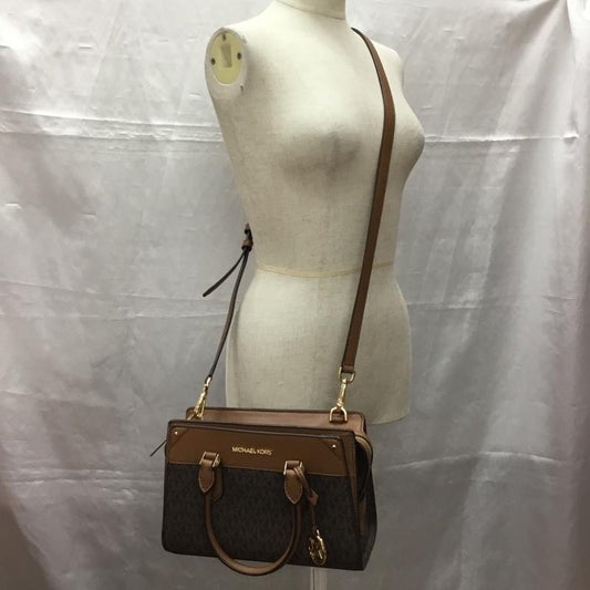 マイケルコース MICHAEL KORS ハンドバッグ ハンドバッグ 35H1G9MS2B サッチェル スモール ショルダー 2WAY ロゴ、文字 茶 / ブラウン / X ダークブラウン / ダークブラウン /  レディース USED 古着 中古 10112546