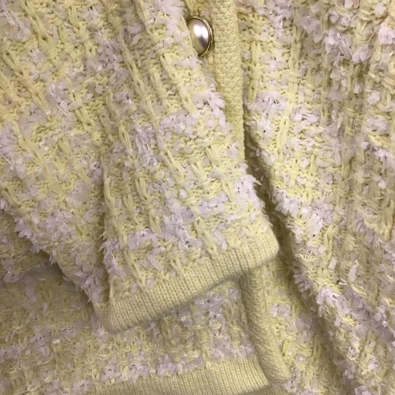 オペークドットクリップ OPAQUE.CLIP カーディガン 長袖 L 無地 黄 / イエロー /  レディース USED 古着 中古 10140385