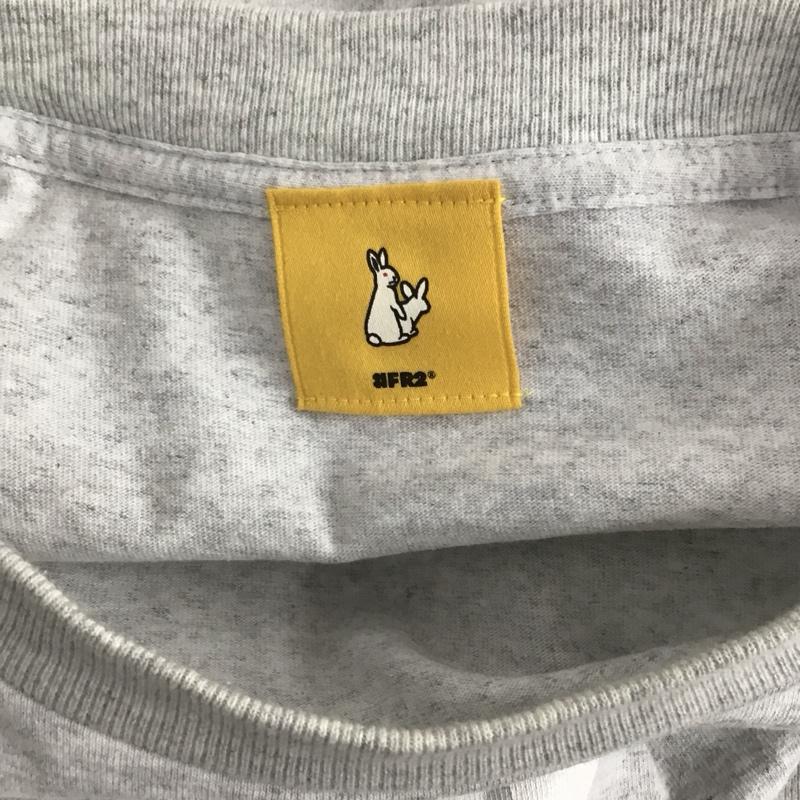 エフアールツー FR2 カットソー 長袖 長袖カットソー プリントカットソー クルーネック L ロゴ、文字 灰 / グレー /  メンズ USED 古着 中古 10125654