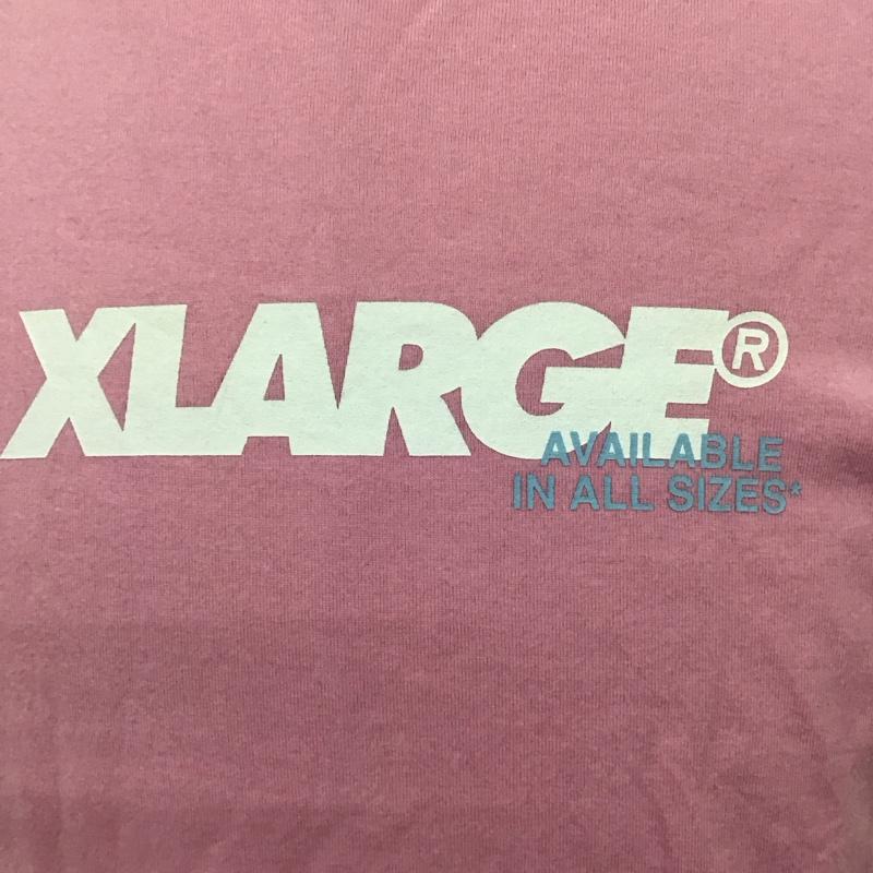 エクストララージ XLARGE Tシャツ 半袖 半袖カットソー プリントTシャツ クルーネックカットソー M ロゴ、文字 桃 / ピンク /  メンズ USED 古着 中古 10114192