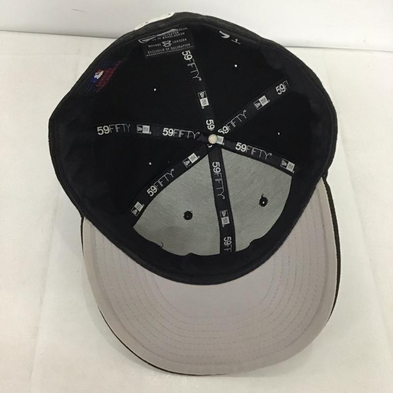ニューエラ NEW ERA 帽子 キャップ NY ニューヨークヤンキース 59FIFTY 59.6cm ロゴ、文字 黒 / ブラック /  メンズ USED 古着 中古 10139355