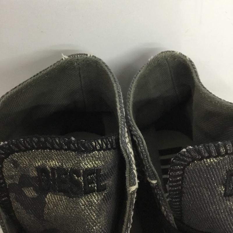 ディーゼル DIESEL スニーカー スニーカー ハイカット デニム 24.5cm 24.5cm ロゴ、文字 黒 / ブラック /  レディース USED 古着 中古 10144424