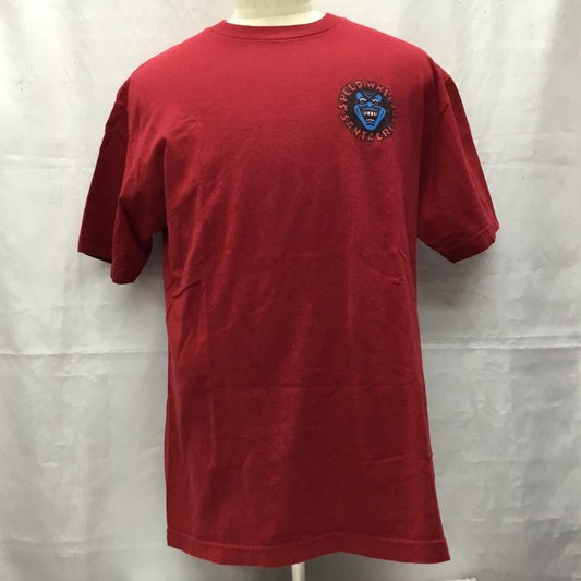 サンタクルーズ SANTA CRUZ Tシャツ 半袖 半袖カットソー プリントTシャツ クルーネックカットソー NHSボディ 90S 00S L ロゴ、文字 赤 / レッド /  メンズ USED 古着 中古 10106473