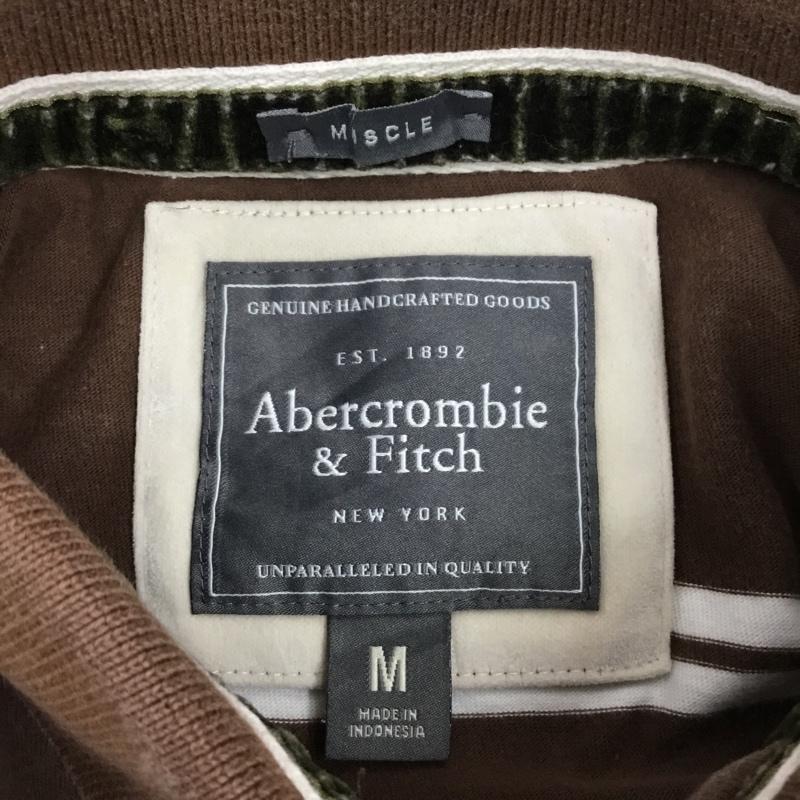 アバクロンビーアンドフィッチ ABERCROMBIE&FITCH ポロシャツ 半袖 半袖ポロシャツ カラーシャツ 半袖カットソー M ロゴ、文字 白 / ホワイト / X 茶 / ブラウン /  メンズ USED 古着 中古 10108938