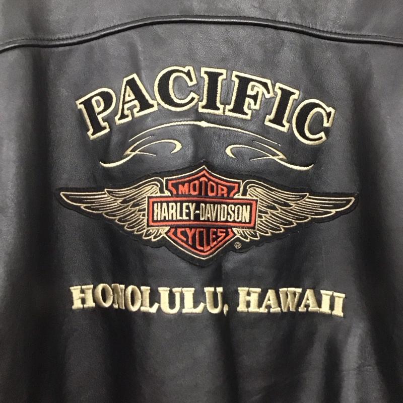 ハーレーダビッドソン Harley-Davidson ジャケット、上着 ジャンパー、ブルゾン レザージャケット ジップアップジャケット アウター 古着 S ロゴ、文字 黒 / ブラック /  メンズ USED 古着 中古 10145325