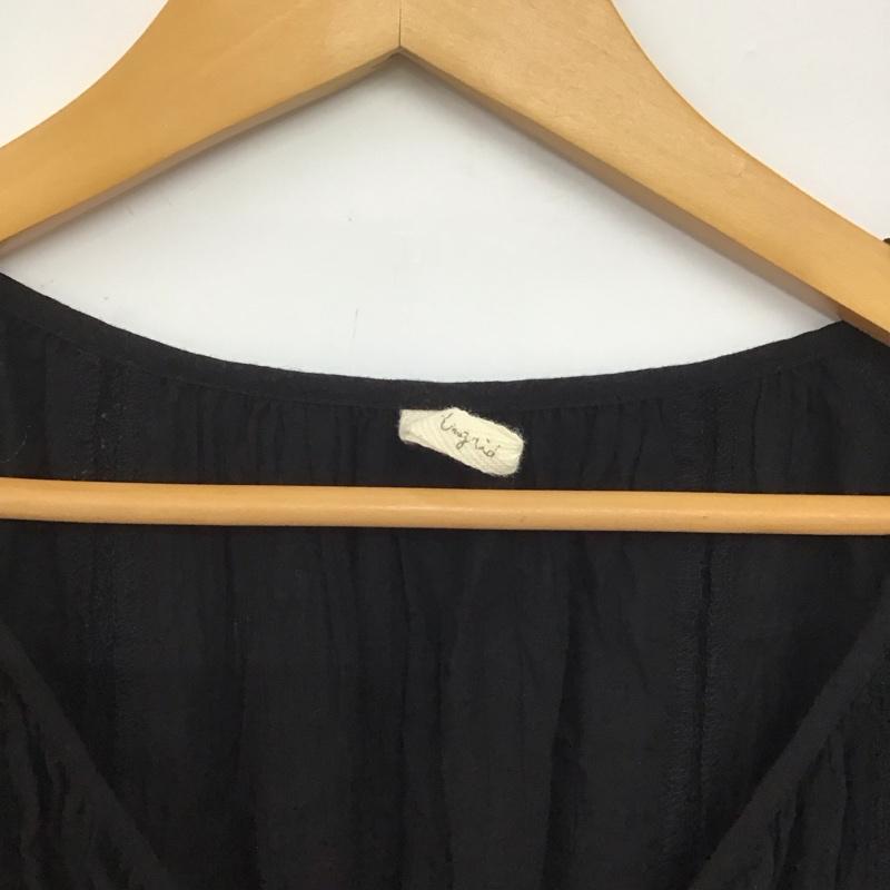 アングリッド Ungrid ワンピース ロングスカート 長袖ロングワンピース フロントボタン シャツワンピース FREE 花柄 黒 / ブラック /  レディース USED 古着 中古 10147096