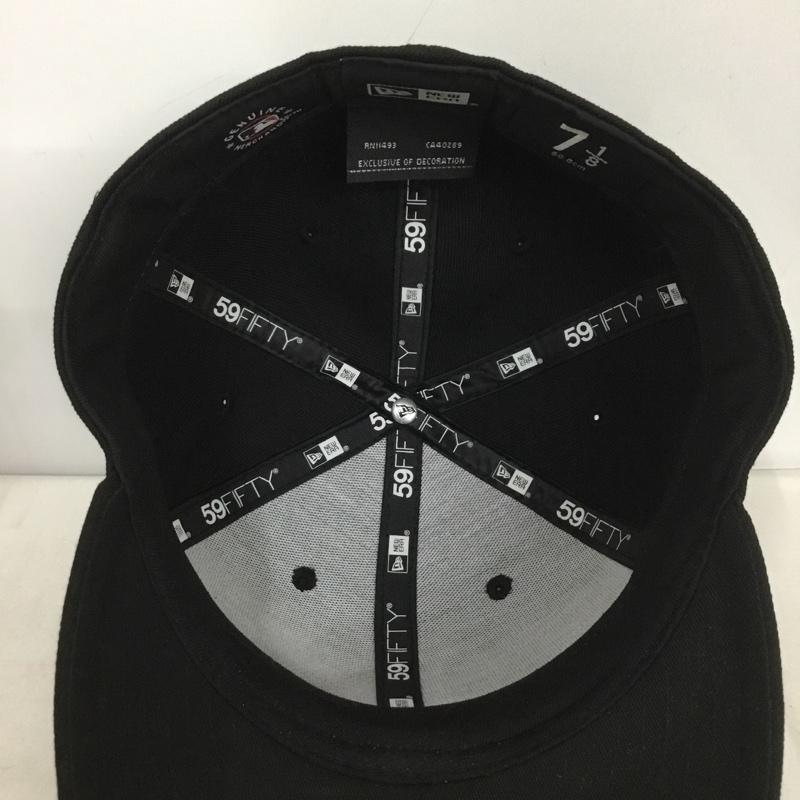 ニューエラ NEW ERA 帽子 キャップ LA ロサンゼルス ドジャース メジャーリーグ 59FIFTY ロゴ、文字 黒 / ブラック /  メンズ USED 古着 中古 10138029