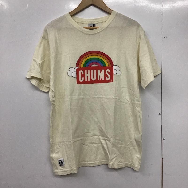 チャムス CHUMS Tシャツ 半袖 半袖カットソー プリントTシャツ クルーネックカットソー L プリント アイボリー / アイボリー /  メンズ USED 古着 中古 10145890
