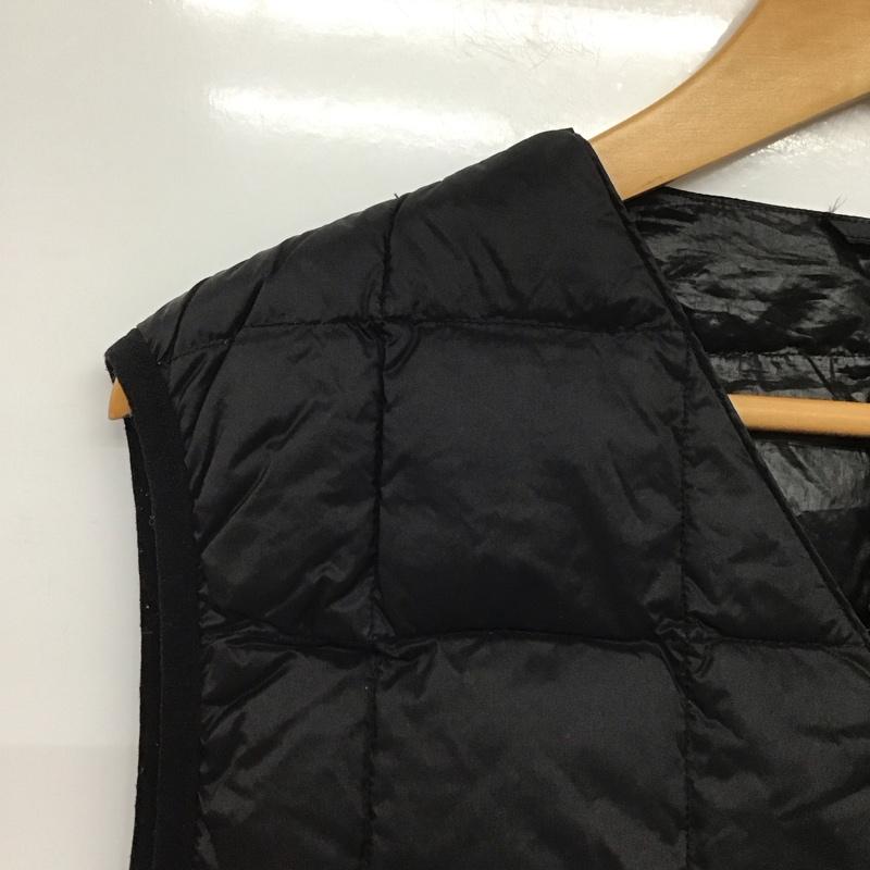 タイオン TAION ベスト ベスト ダウンベスト ノースリーブ 前ボタン L 無地 黒 / ブラック /  メンズ USED 古着 中古 10142943