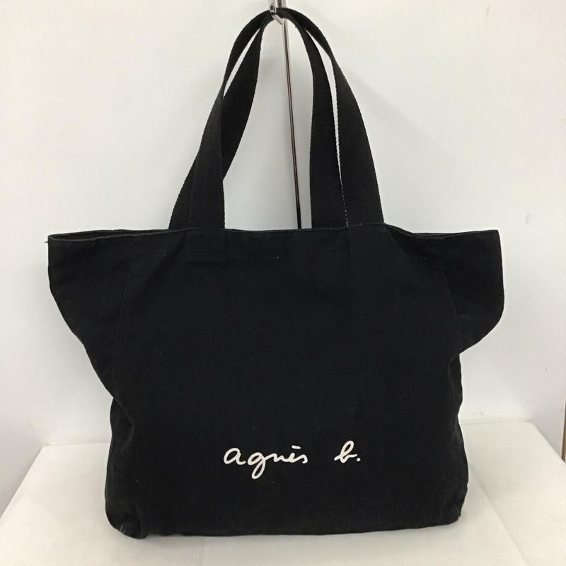 アニエス・ベー agnes b. トートバッグ トートバッグ G003-01 ロゴトートバッグ コットン ロゴ、文字 黒 / ブラック /  レディース USED 古着 中古 10139350