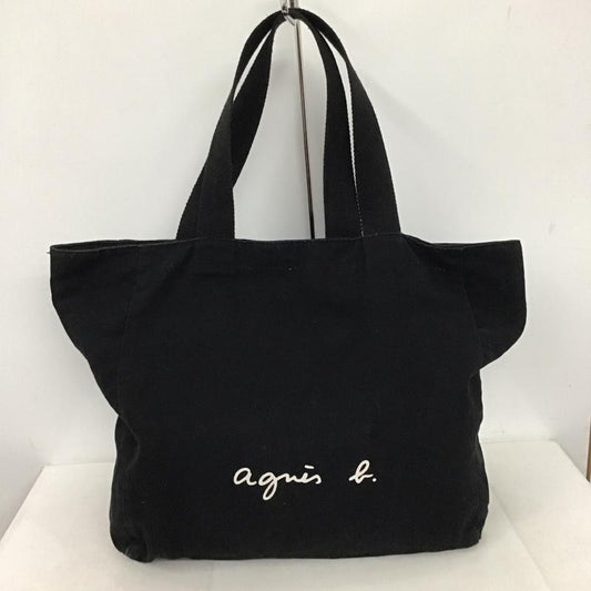 アニエス・ベー agnes b. トートバッグ トートバッグ G003-01 ロゴトートバッグ コットン ロゴ、文字 黒 / ブラック /  レディース USED 古着 中古 10139350