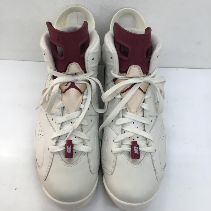 ナイキ NIKE スニーカー スニーカー AIR JORDAN 6 RETRO MAROON エアジョーダン 6 レトロ マルーン 384664-116 28.5cm ロゴ、文字 白 / ホワイト / X えんじ / ワインレッド /  メンズ USED 古着 中古 10107072