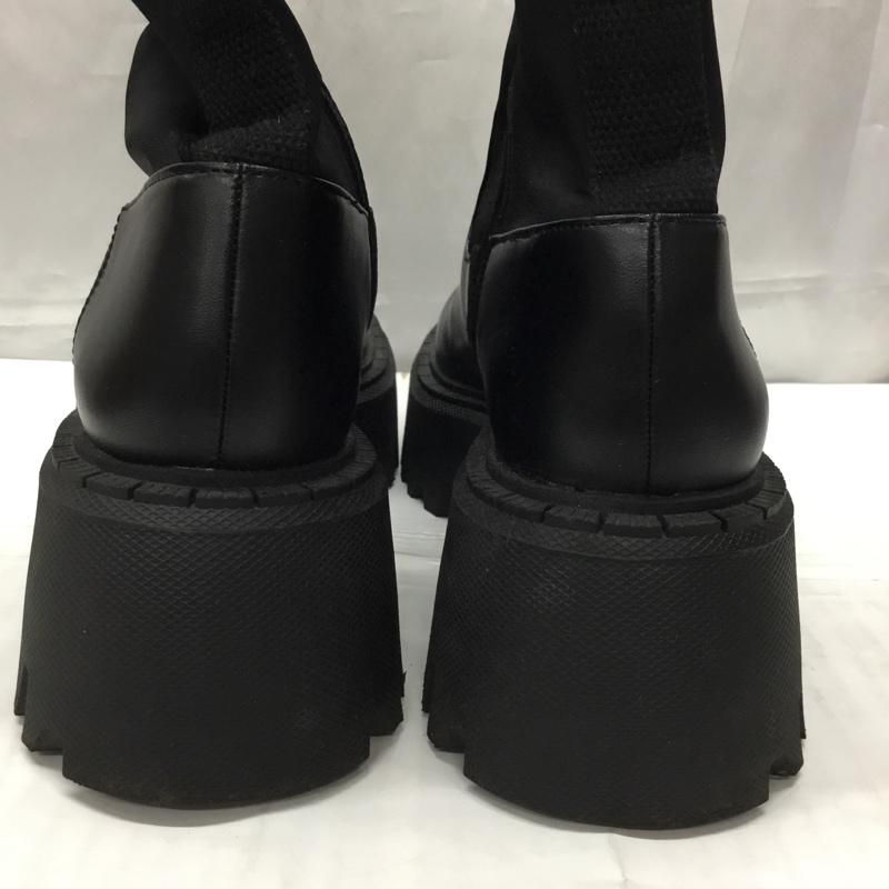 ザラ ZARA ブーツ ショートブーツ 3116 810 040 ソックススタイル トラックソール 厚底 39 25.5cm 無地 黒 / ブラック /  レディース USED 古着 中古 10110615