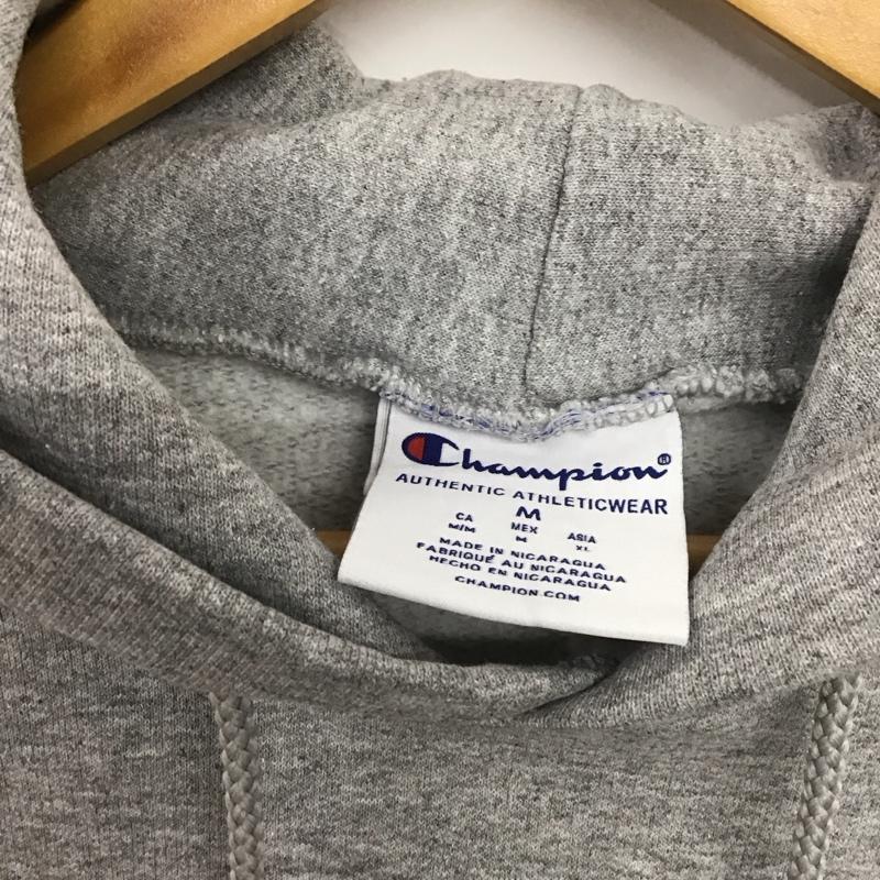 チャンピオン Champion パーカー 長袖 長袖パーカー プルオーバーパーカー スウェット M ロゴ、文字 灰 / グレー /  メンズ USED 古着 中古 10148482