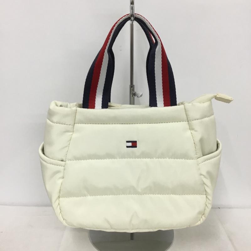 トミーヒルフィガー TOMMY HILFIGER ハンドバッグ ハンドバッグ ラウンドバッグ キルティング ゴルフ ロゴ、文字 アイボリー / アイボリー /  レディース USED 古着 中古 10149244