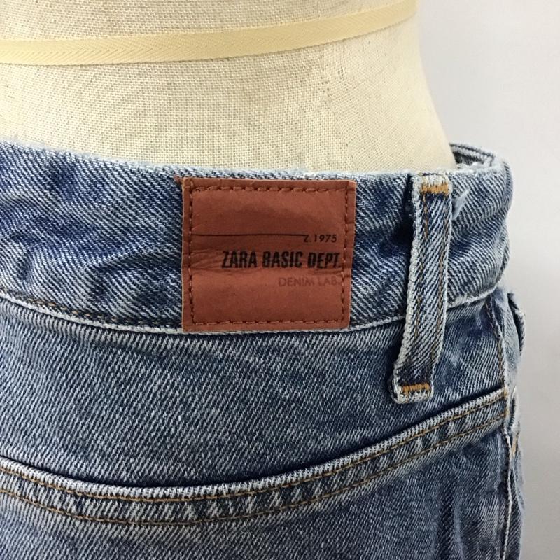 ザラ ZARA パンツ デニム、ジーンズ 6164 193 427 ハイウエスト ボタンフライ 無地 青 / ブルー /  レディース USED 古着 中古 10109719