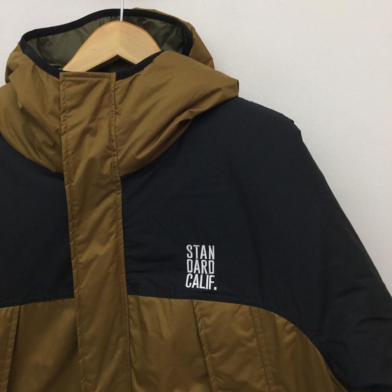 スタンダード カリフォルニア STANDARD CALIFORNIA ジャケット、上着 ダウンジャケット XL ロゴ、文字 X 刺繍 茶 / ブラウン / X 黒 / ブラック /  メンズ USED 古着 中古 10116037