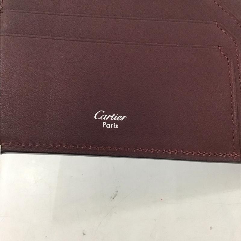 カルティエ Cartier 財布 二つ折り マスト ドゥ カルティエ カーフスキン ロゴ、文字 黒 / ブラック /  メンズ USED 古着 中古 10132120