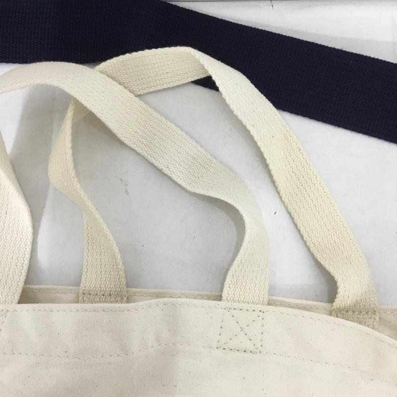 アベイシングエイプ A BATHING APE トートバッグ トートバッグ 2WAY ショルダー ロゴ、文字 紺 / ネイビー / X アイボリー / アイボリー /  メンズ USED 古着 中古 10140204