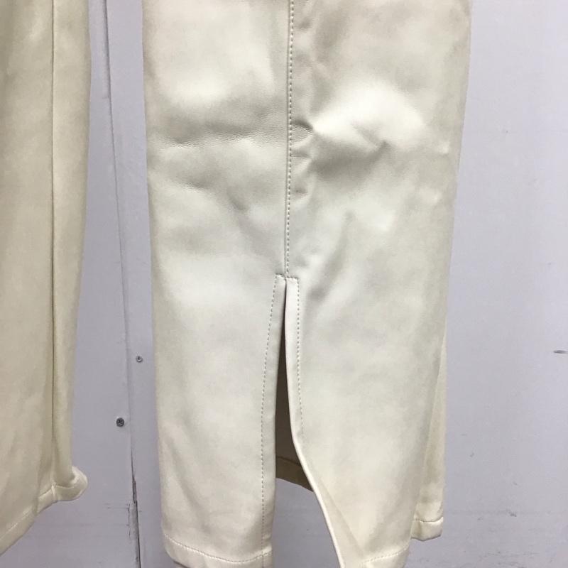 ページボーイ PAGEBOY パンツ スラックス フェイクレザーパンツ スリムパンツ ストレッチパンツ M 無地 白 / ホワイト /  レディース USED 古着 中古 10124130