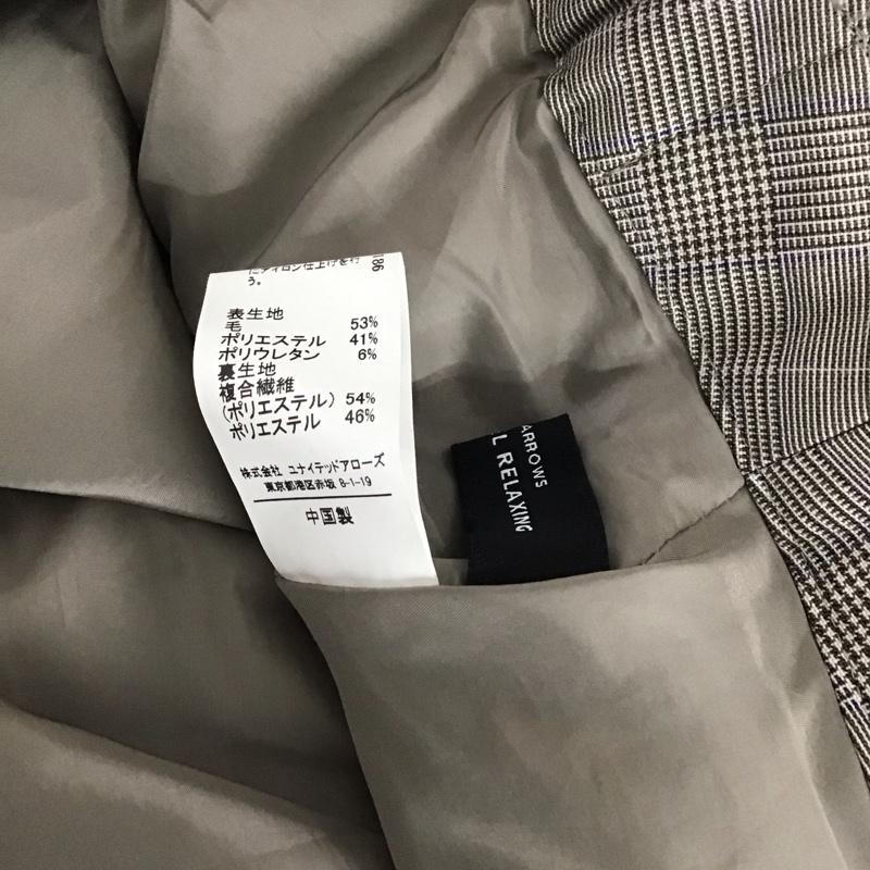 グリーンレーベルリラクシング green label relaxing パンツ スラックス 3514-138-1647 カチリラ テーパードパンツ 34 チェック 灰 / グレー /  レディース USED 古着 中古 10109665