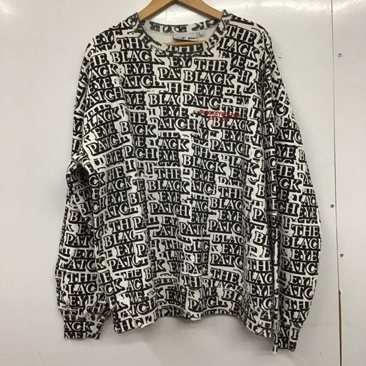 ブラックアイパッチ BlackEyePatch トレーナー 長袖 長袖トレーナー スウェット クルーネック プルオーバー XL プリント 白 / ホワイト / X 黒 / ブラック /  メンズ USED 古着 中古 10138445