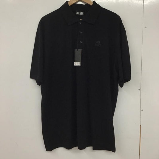 ディーゼル DIESEL ポロシャツ 半袖 XL 無地 X ロゴ、文字 黒 / ブラック /  メンズ USED 古着 中古 10134828