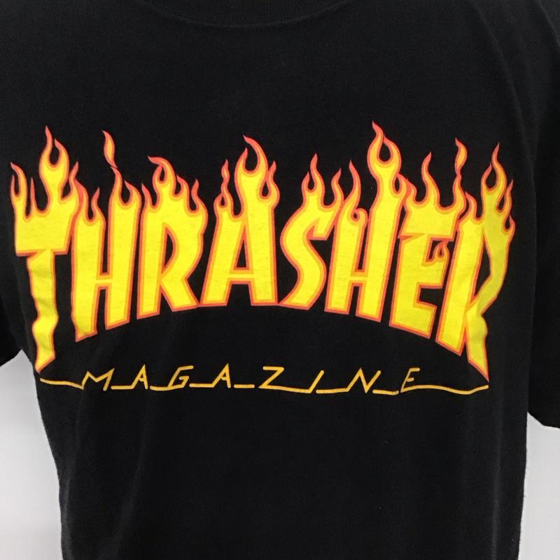 スラッシャー THRASHER Tシャツ 半袖 クルーネック プリント L ロゴ、文字 黒 / ブラック /  メンズ USED 古着 中古 10111197