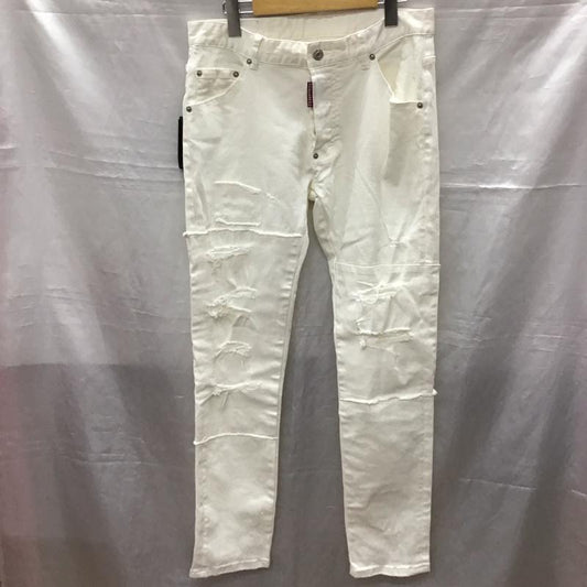 ディースクエアード DSQUARED2 パンツ デニム、ジーンズ デニムパンツ スリムパンツ ストレッチパンツ ジーンズ 無地 白 / ホワイト /  メンズ USED 古着 中古 10116343