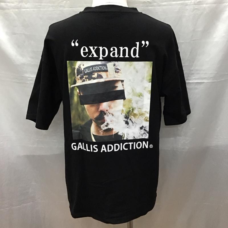 ガリスアディクション GALLIS ADDICTION Tシャツ 半袖 半袖カットソー プリントTシャツ クルーネックカットソー 3 プリント 黒 / ブラック /  メンズ USED 古着 中古 10118387