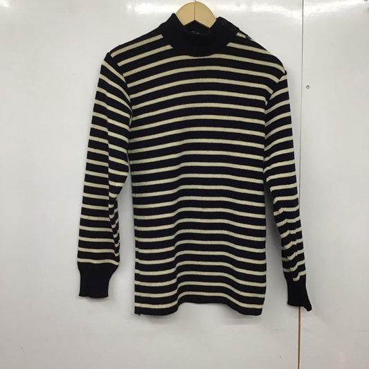 古着 USED ニット、セーター 長袖 長袖ニットカットソー スタンドネック セーター 48 ボーダー柄 白 / ホワイト / X 紺 / ネイビー /  メンズ USED 古着 中古 10142359