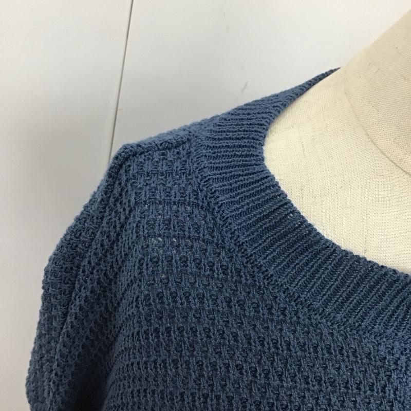 ザラ ZARA カーディガン 長袖 9598 080 200 クロップドニット ショート丈 タグ付き S 無地 青 / ブルー /  レディース USED 古着 中古 10116683