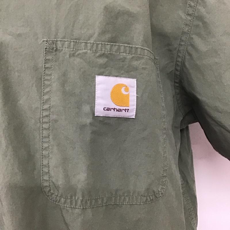 カーハート Carhartt シャツ、ブラウス 半袖 半袖シャツ カラーシャツ 半袖カットソー 無地シャツ XL ロゴ、文字 カーキ / カーキ /  メンズ USED 古着 中古 10112754