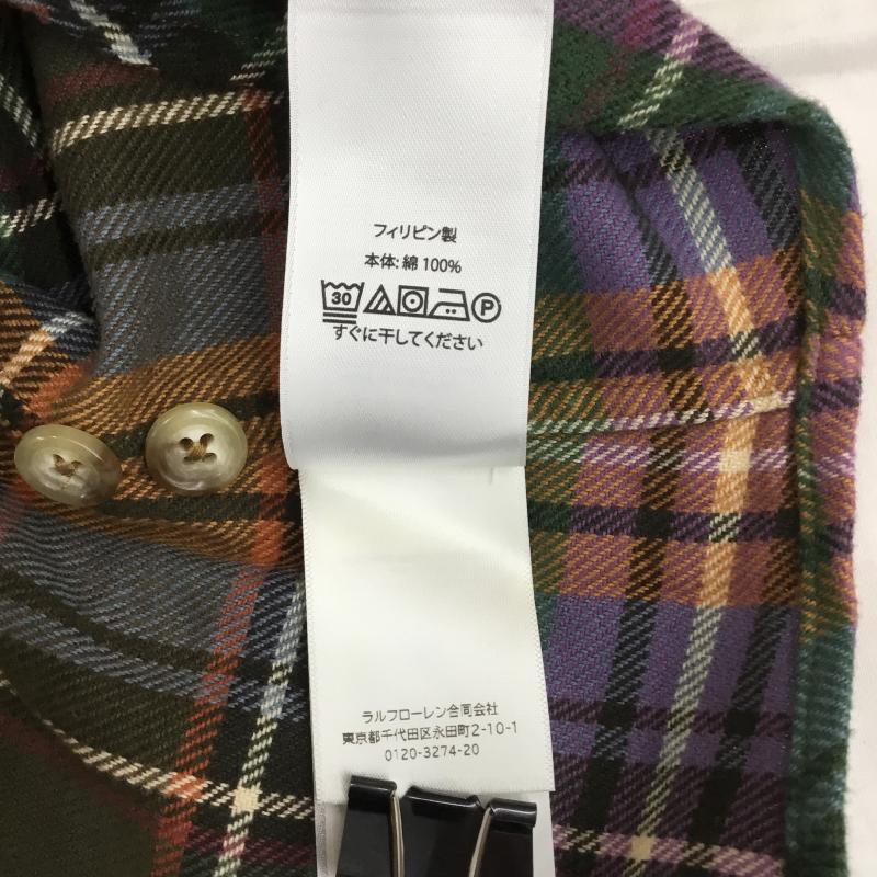 ポロラルフローレン POLO RALPH LAUREN シャツ、ブラウス 長袖 L チェック 茶 / ブラウン / X 橙 / オレンジ / X 緑 / グリーン / X 紫 / パープル /  メンズ USED 古着 中古 10119974
