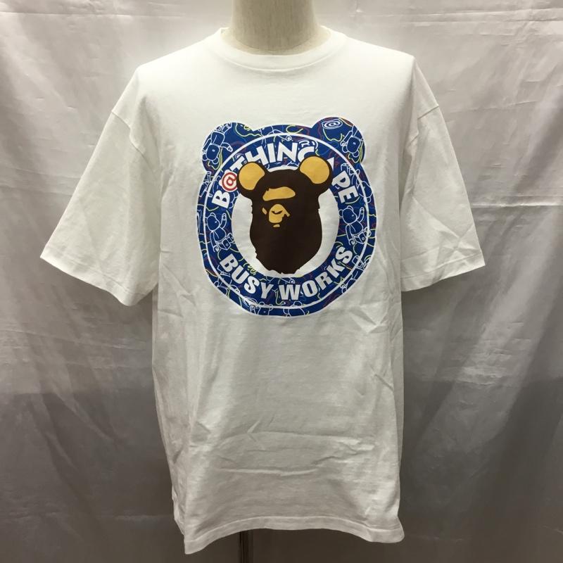 アベイシングエイプ A BATHING APE Tシャツ 半袖 001TEH731910C ベアブリック クルーネック XL プリント 白 / ホワイト /  メンズ USED 古着 中古 10121242