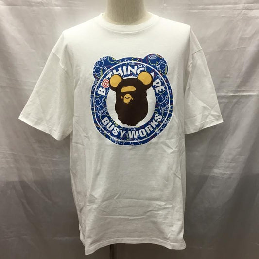 アベイシングエイプ A BATHING APE Tシャツ 半袖 001TEH731910C ベアブリック クルーネック XL プリント 白 / ホワイト /  メンズ USED 古着 中古 10121242