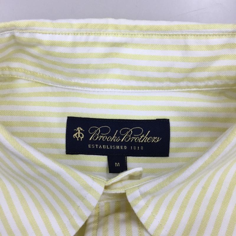 ブルックスブラザーズ BROOKS BROTHERS シャツ、ブラウス 長袖 ボタンダウン ストライプ M ワンポイント 白 / ホワイト / X 黄 / イエロー /  メンズ USED 古着 中古 10111380