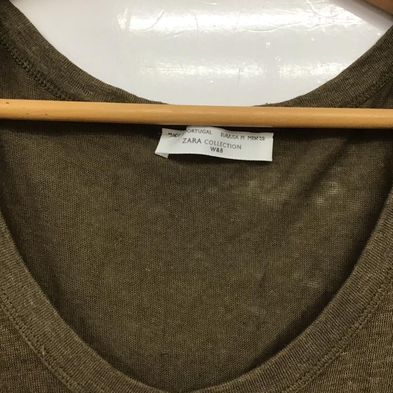 ザラ ZARA Tシャツ 半袖 M 無地 カーキ / カーキ /  レディース USED 古着 中古 10134267