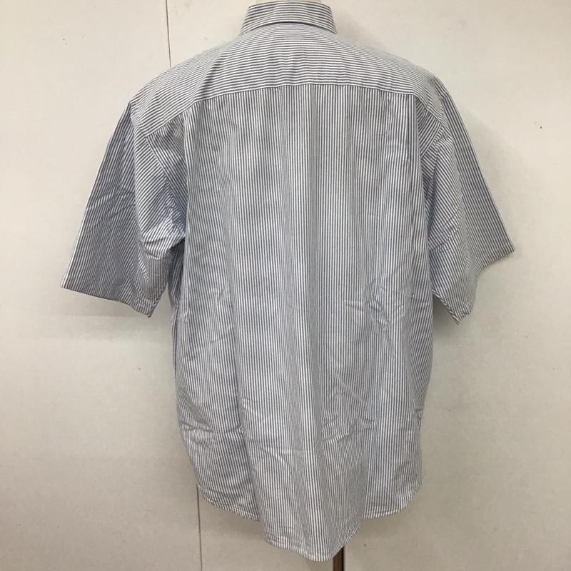 ビームス BEAMS シャツ、ブラウス 半袖 半袖シャツ カラーシャツ 半袖カットソー ストライプシャツ L ストライプ 白 / ホワイト / X 水色 / ライトブルー /  メンズ USED 古着 中古 10117959
