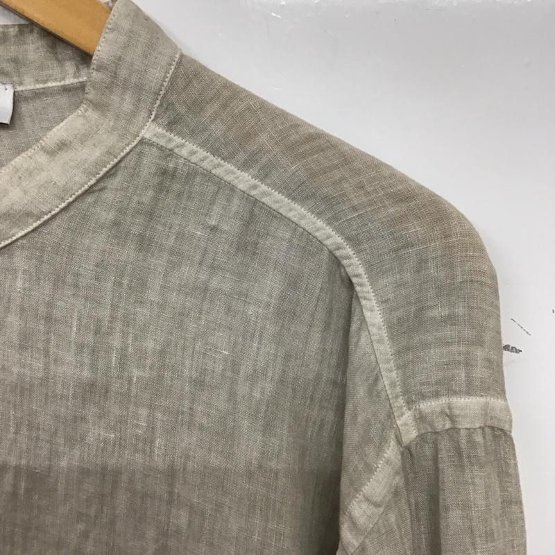 グランサッソ Gran Sasso シャツ、ブラウス 長袖 長袖シャツ 無地シャツ ノーカラーシャツ 無地 ベージュ / ベージュ /  メンズ USED 古着 中古 10137967