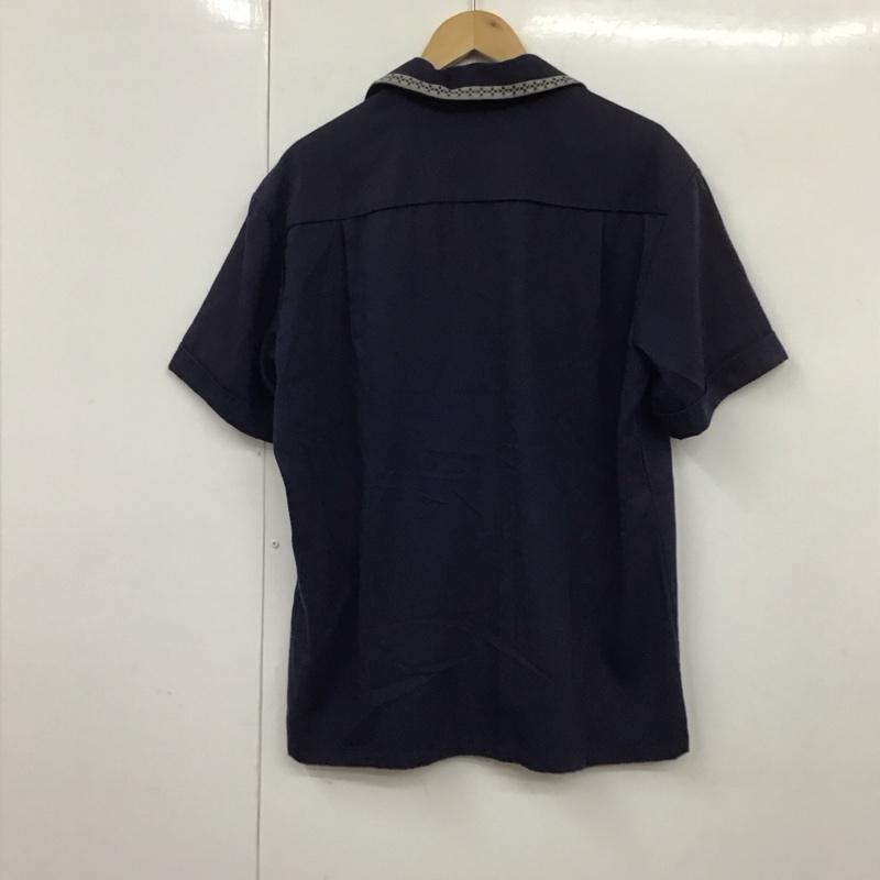 ケニントン KENNINGTON シャツ、ブラウス 半袖 半袖シャツ 無地シャツ ポケットシャツ 70s M 無地 紺 / ネイビー /  メンズ USED 古着 中古 10130336