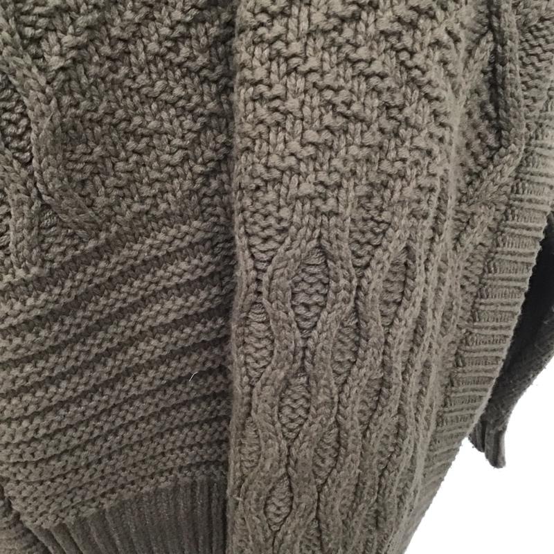 ニコアンド niko and... ニット、セーター 長袖 S205WE11TO ケーブル編み クルーネック 4  茶 / ブラウン /  レディース USED 古着 中古 10108089