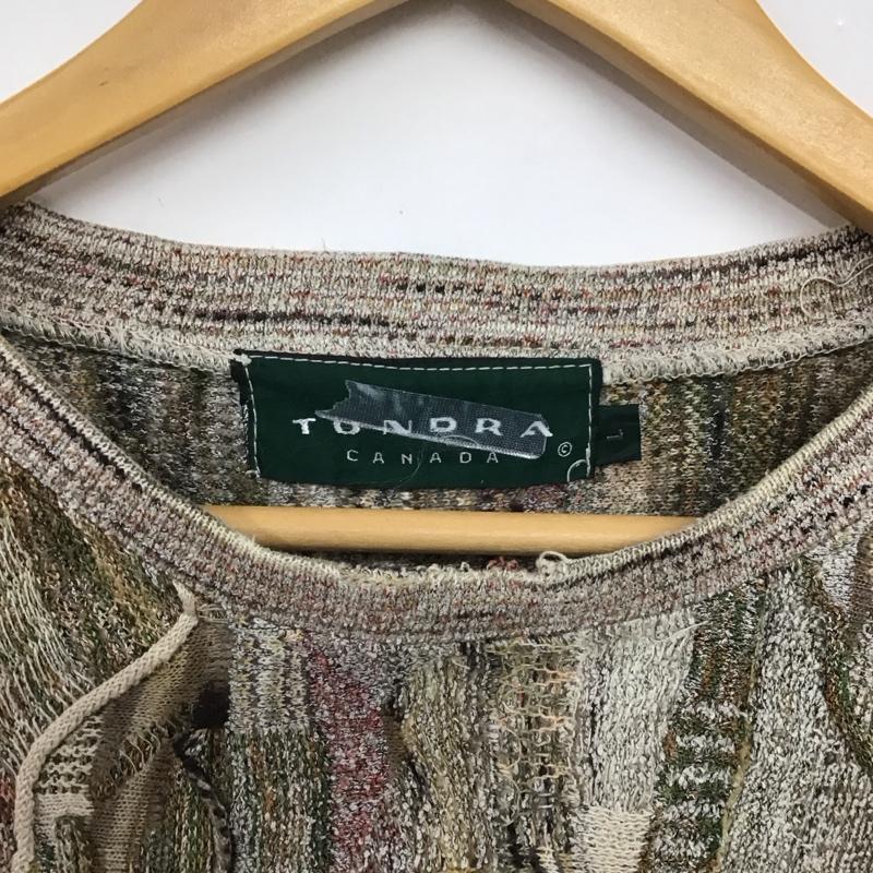 古着 USED ニット、セーター 長袖 長袖ニットカットソー クルーネック セーター L 総柄 マルチカラー / マルチカラー /  メンズ USED 古着 中古 10146581