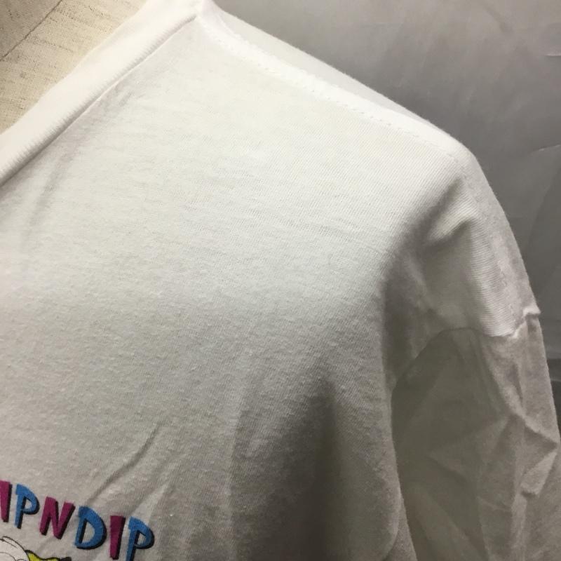 リップンディップ RIPNDIP Tシャツ 半袖 半袖カットソー プリントTシャツ クルーネックカットソー L プリント 白 / ホワイト /  メンズ USED 古着 中古 10114070