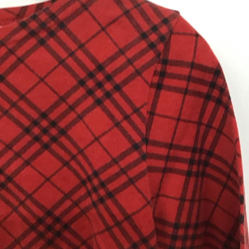 バーバリーロンドン Burberry London Tシャツ 七分袖 FA019-077 ボートネック 2 チェック 赤 / レッド /  レディース USED 古着 中古 10141960