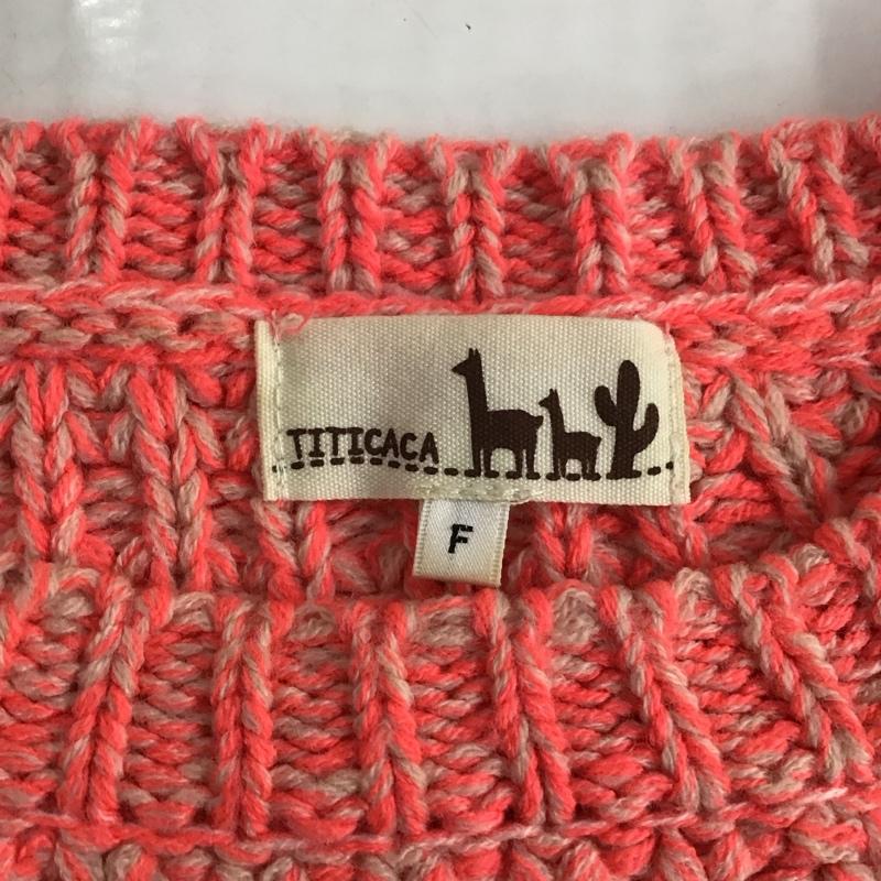 チチカカ TITICACA ニット、セーター 長袖 IWJBC208 ネオンカラー ケーブル編み FREE 無地 桃 / ピンク /  レディース USED 古着 中古 10122632