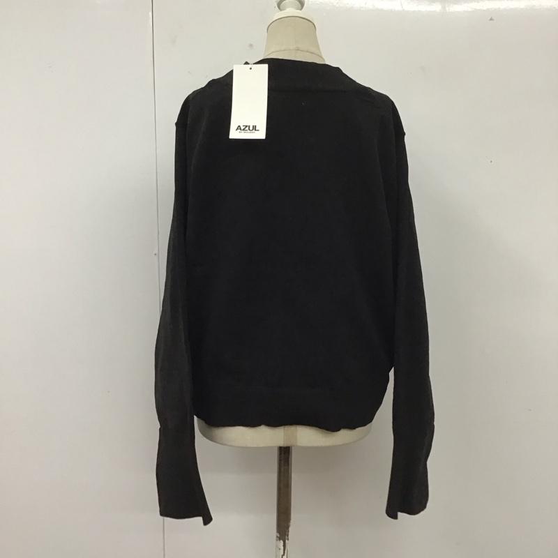 アズールバイマウジー AZUL BY MOUSSY カーディガン 長袖 250gab70-209h 長袖カーディガン 前開きカーディガン L 無地 黒 / ブラック /  レディース USED 古着 中古 10112196