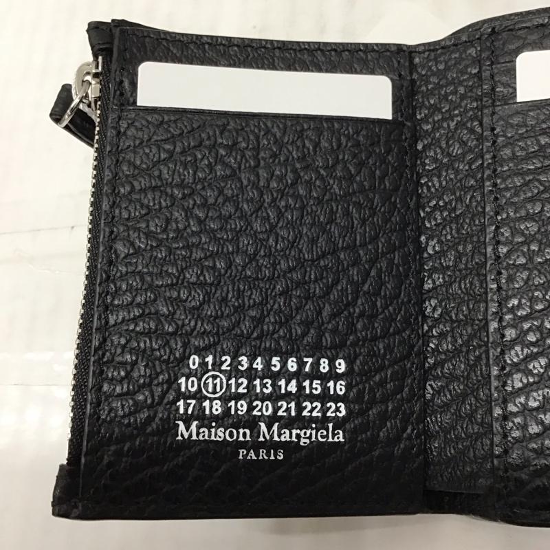 メゾン マルジェラ Maison Margiela 財布 コンパクト財布 三つ折り SA3UI0010 タグ付き 箱有 無地 黒 / ブラック /  メンズ USED 古着 中古 10118897