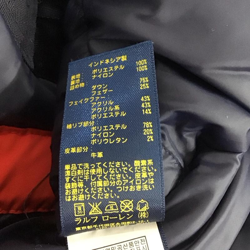 ポロラルフローレン POLO RALPH LAUREN ジャケット、上着 ジャケット、ブレザー ダウンジャケット アウター ジップアップジャケット S ロゴ、文字 赤 / レッド /  メンズ USED 古着 中古 10138435