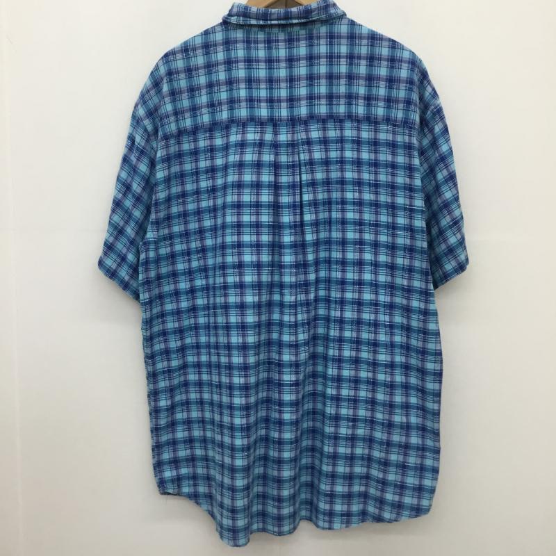 ユーズドクロージング used clothes シャツ、ブラウス 半袖 ディズニー　Disney L チェック X キャラクター 青 / ブルー /  メンズ USED 古着 中古 10129012